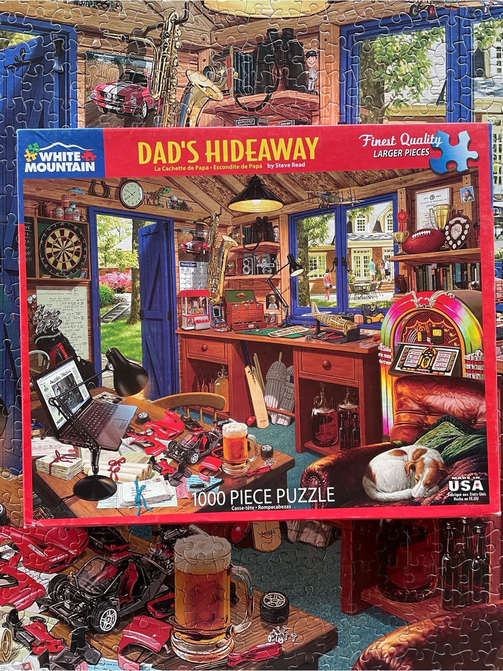 White Mountain Puzzle Dad’s Hideaway 1000 Larger Pieces - Complete